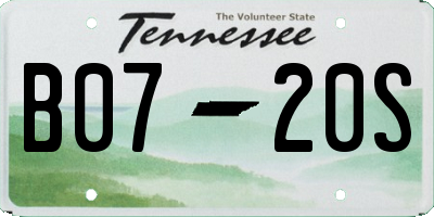 TN license plate B0720S