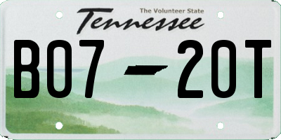 TN license plate B0720T