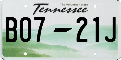 TN license plate B0721J