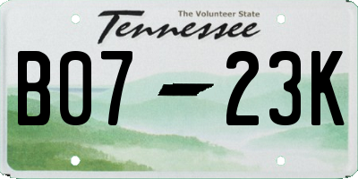 TN license plate B0723K