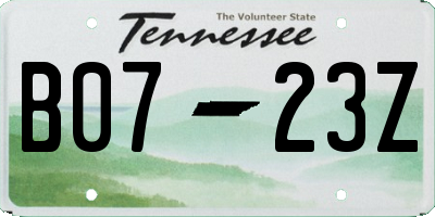 TN license plate B0723Z
