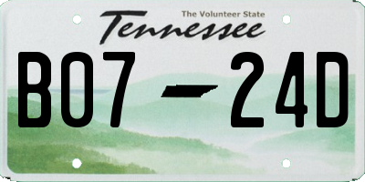 TN license plate B0724D