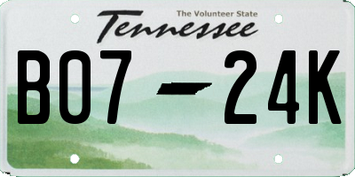 TN license plate B0724K