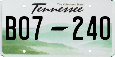 TN license plate B0724O