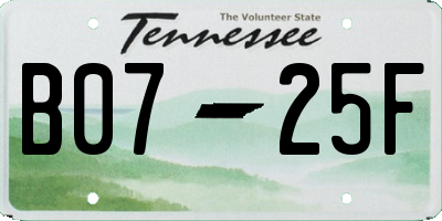 TN license plate B0725F