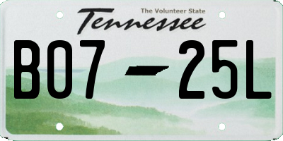 TN license plate B0725L
