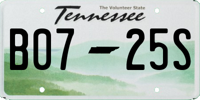 TN license plate B0725S
