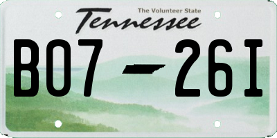 TN license plate B0726I