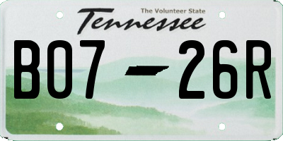 TN license plate B0726R