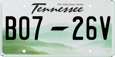 TN license plate B0726V