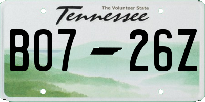 TN license plate B0726Z