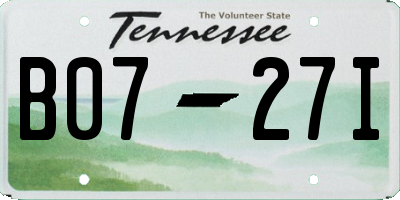 TN license plate B0727I