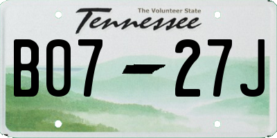 TN license plate B0727J
