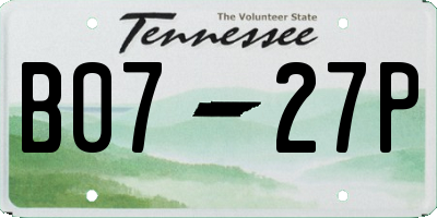 TN license plate B0727P
