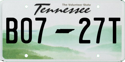 TN license plate B0727T
