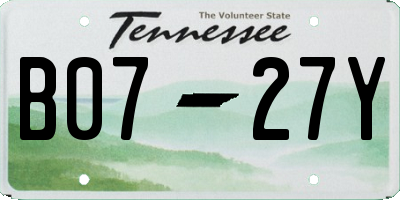 TN license plate B0727Y