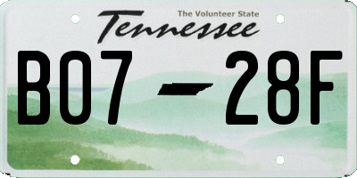 TN license plate B0728F