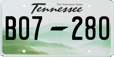 TN license plate B0728O