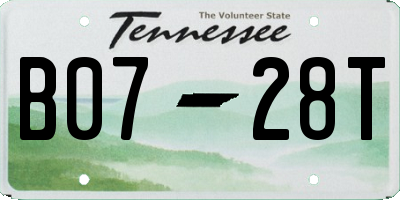TN license plate B0728T