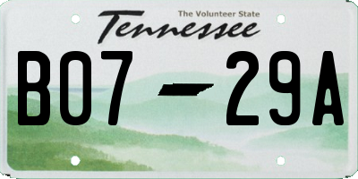TN license plate B0729A