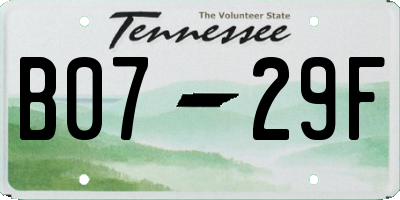 TN license plate B0729F