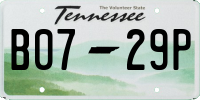 TN license plate B0729P
