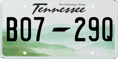 TN license plate B0729Q