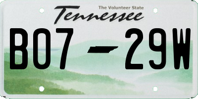 TN license plate B0729W