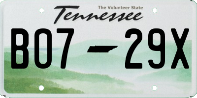 TN license plate B0729X