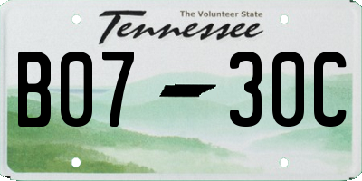 TN license plate B0730C