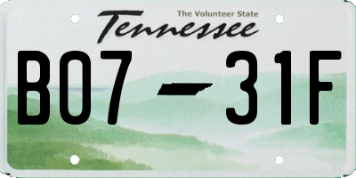 TN license plate B0731F