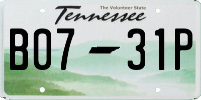 TN license plate B0731P
