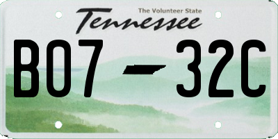TN license plate B0732C