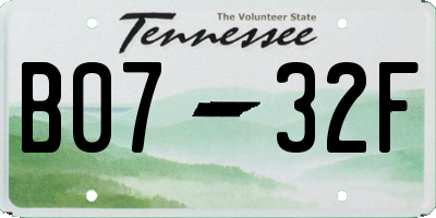 TN license plate B0732F