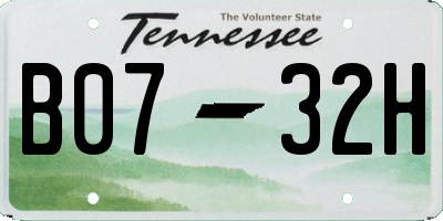 TN license plate B0732H