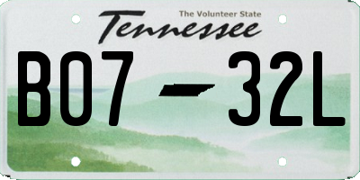 TN license plate B0732L
