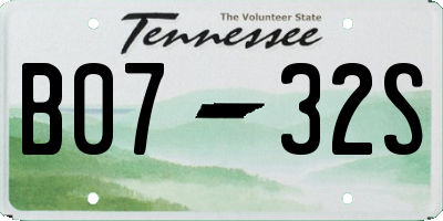 TN license plate B0732S