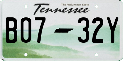 TN license plate B0732Y