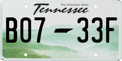 TN license plate B0733F