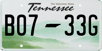TN license plate B0733G