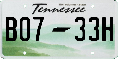 TN license plate B0733H