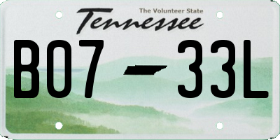 TN license plate B0733L