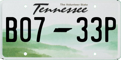 TN license plate B0733P