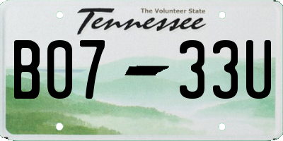 TN license plate B0733U