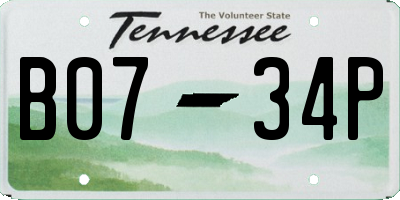 TN license plate B0734P