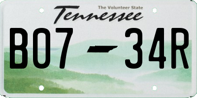 TN license plate B0734R