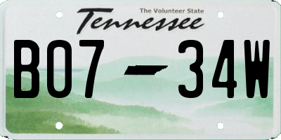 TN license plate B0734W