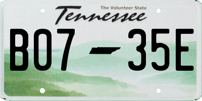 TN license plate B0735E