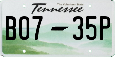TN license plate B0735P