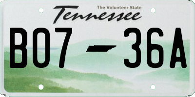 TN license plate B0736A